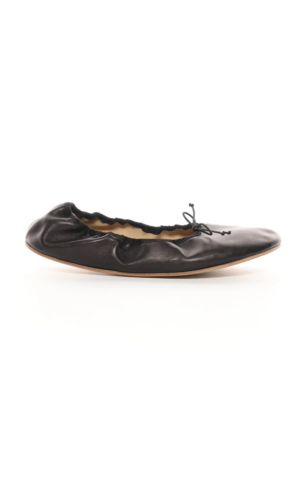 Round Leather Ballet Flats