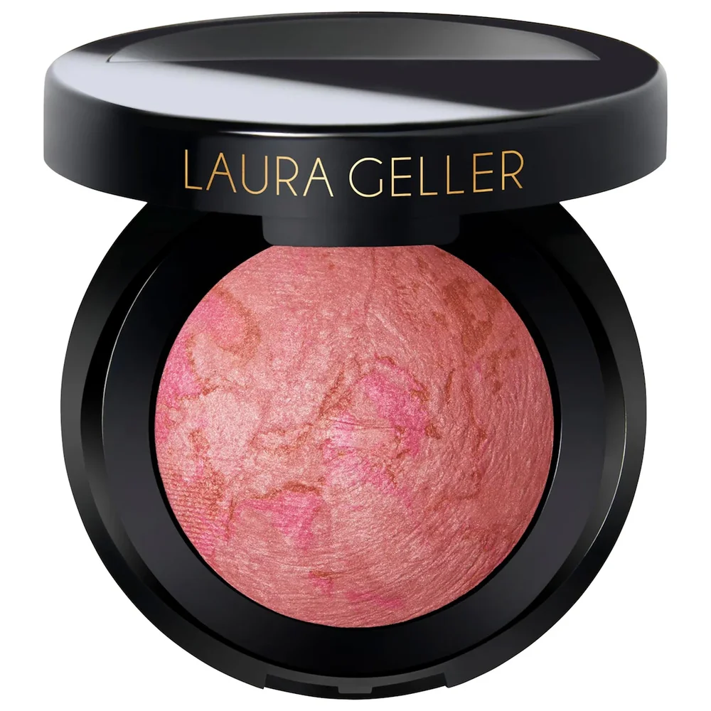 Blush and Brighten Marbleized Baked Powder Blush in Pink Buttercream