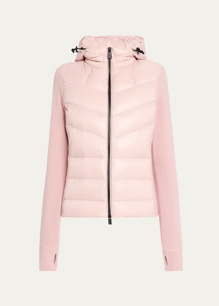 Puffer Polar Fleece Zip-Up Cardigan