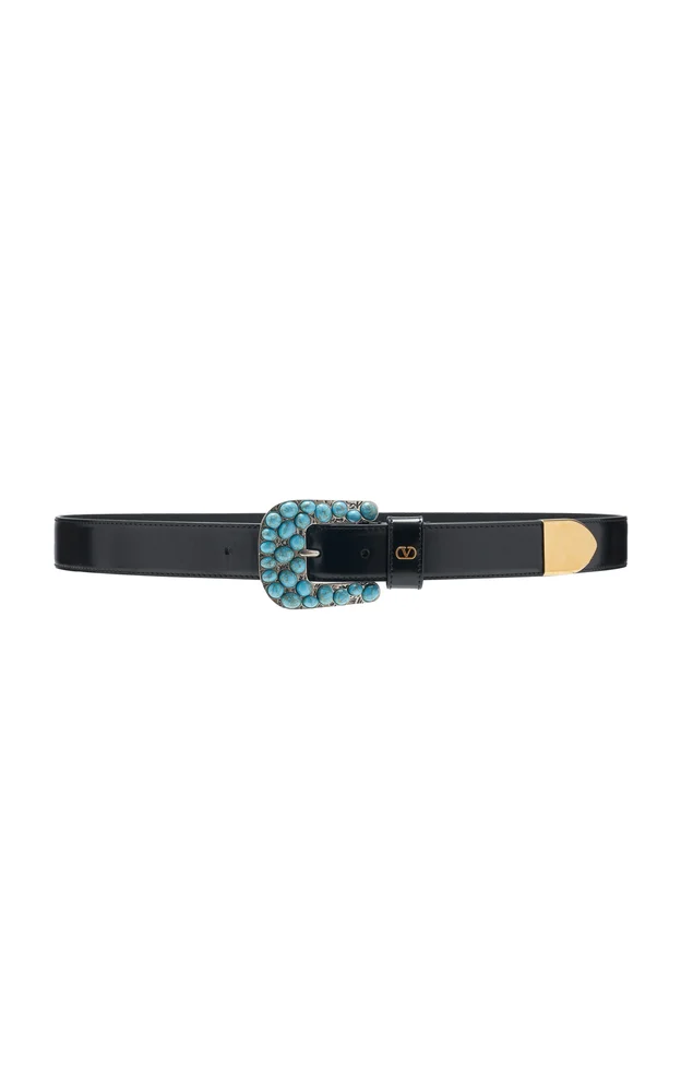 Mini V-Logo Signature Leather Belt