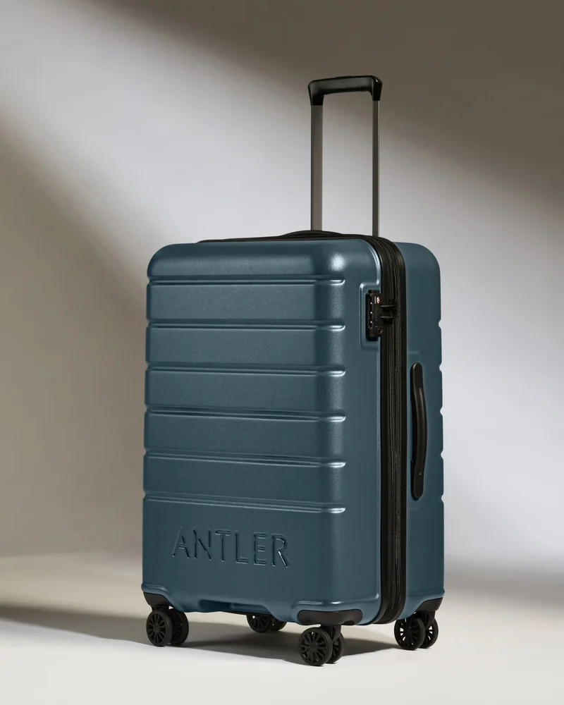 Medium Luggage in Blue Gray - Logo