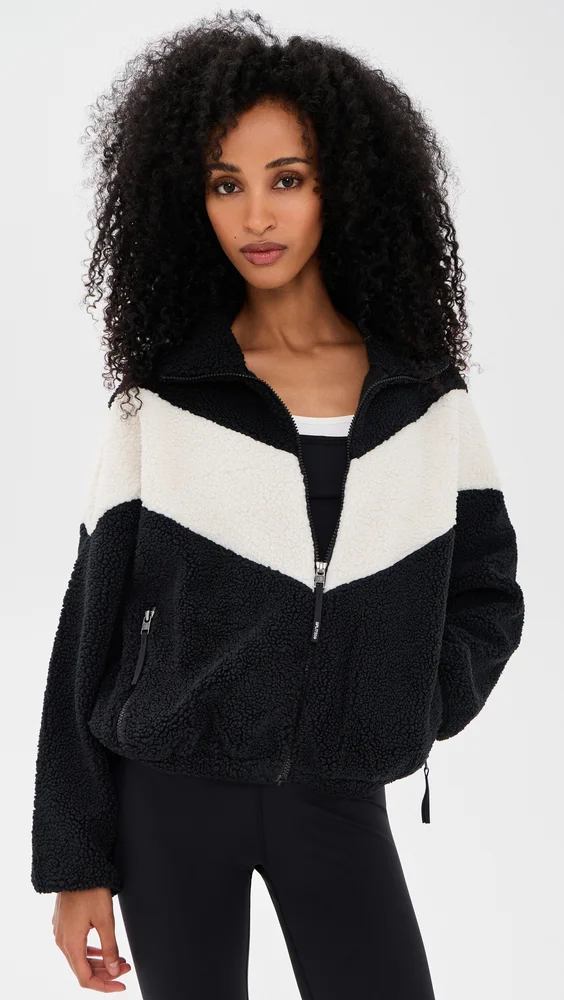 Lottie Chevron Sherpa Full Zip Jacket