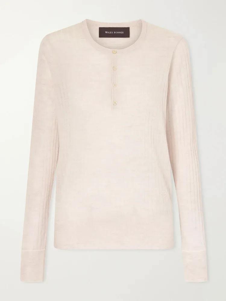 Nile henley wool sweatshirt