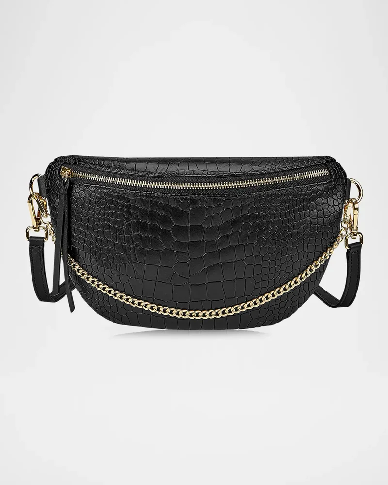 Beck Sling Croc-Embossed Leather Shoulder Bag