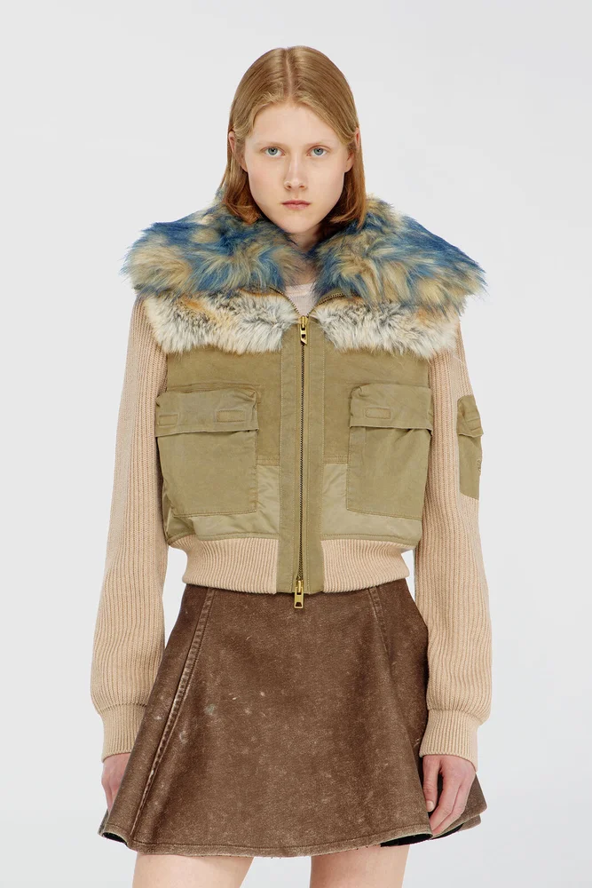 G-Ustav Bomber Jacket with Plush Trims