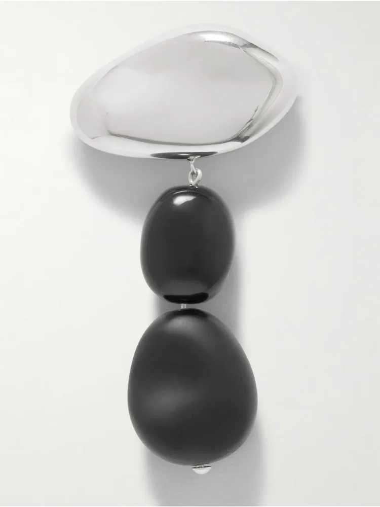 Tess sterling silver onyx brooch