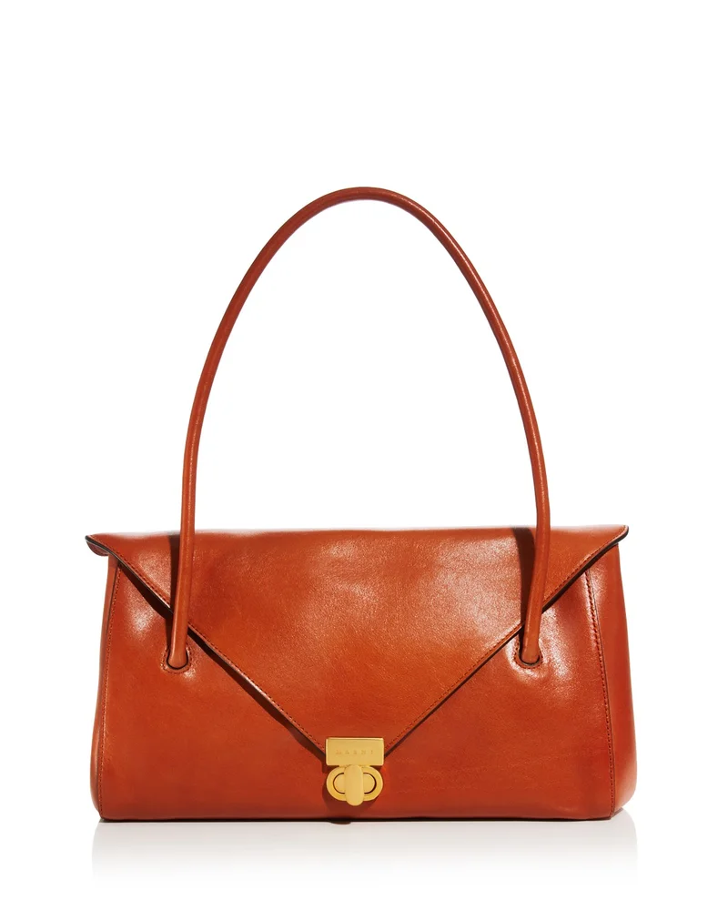 Leather East/West Shoulder Bag
