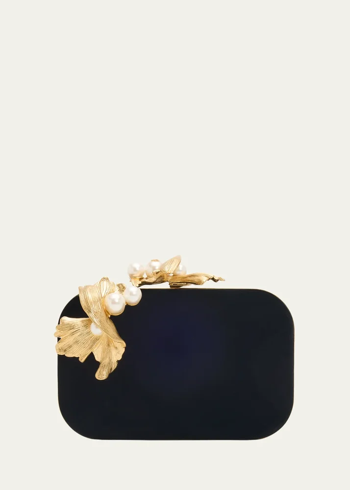 Cloud Sculptural Pearly-Embellished Clutch Bag