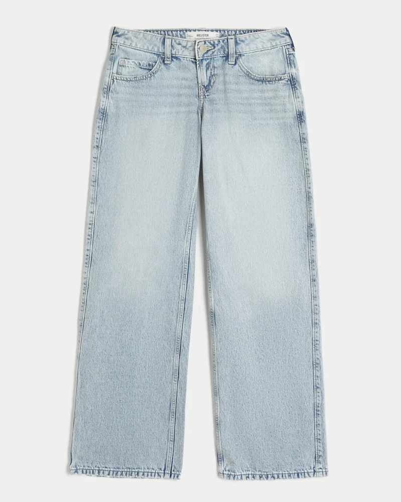 Ultra Low-Rise Baggy Jeans (light wash)