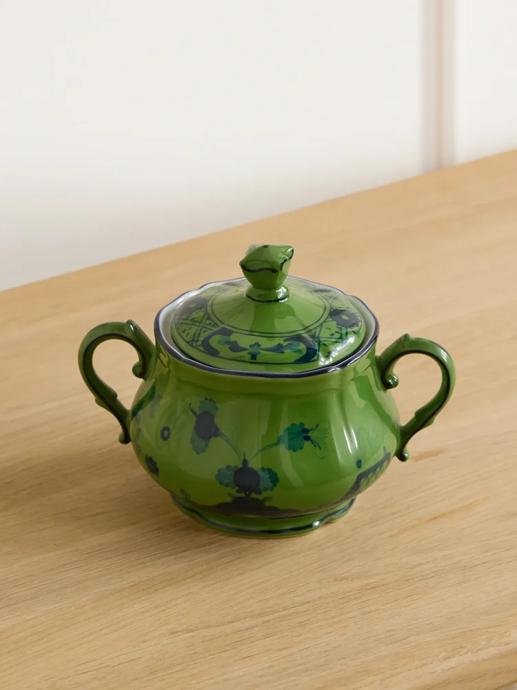 Oriente Italiano twin-handled porcelain sugar bowl