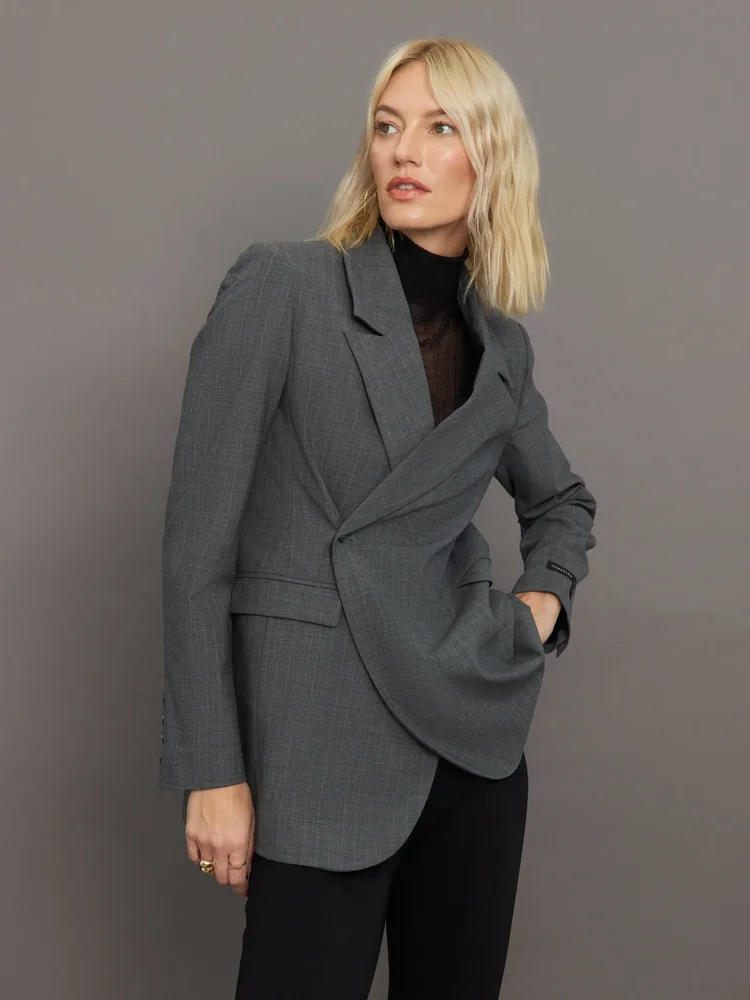 Herskind Lilith Blazer - Light Grey Pinstripe