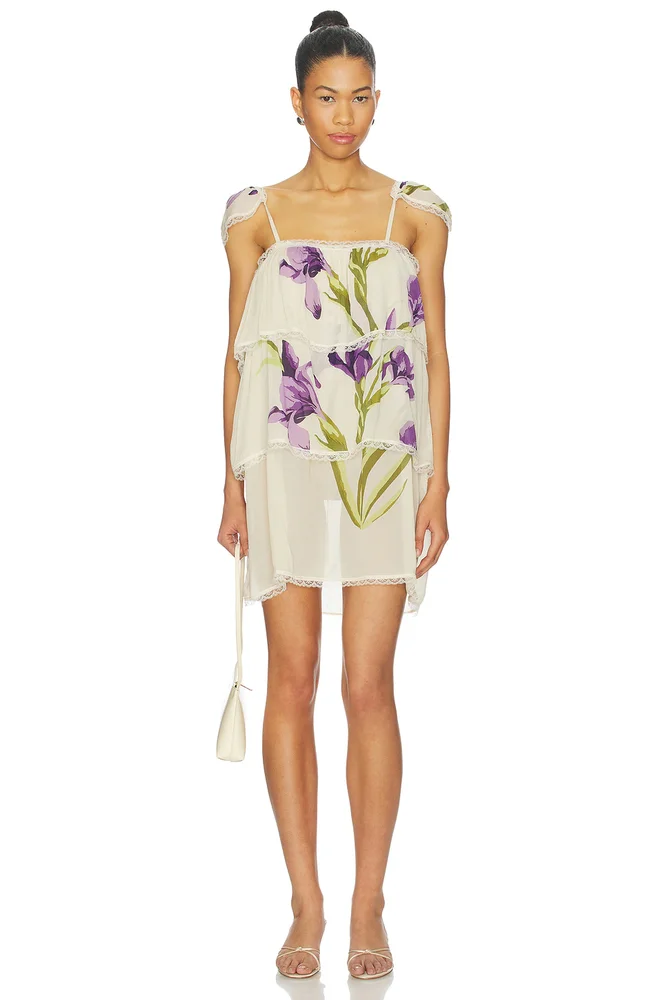 Tiered Sheer Mini Dress