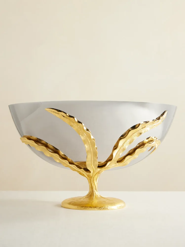 Fern large gold-plated stainless steel bowl