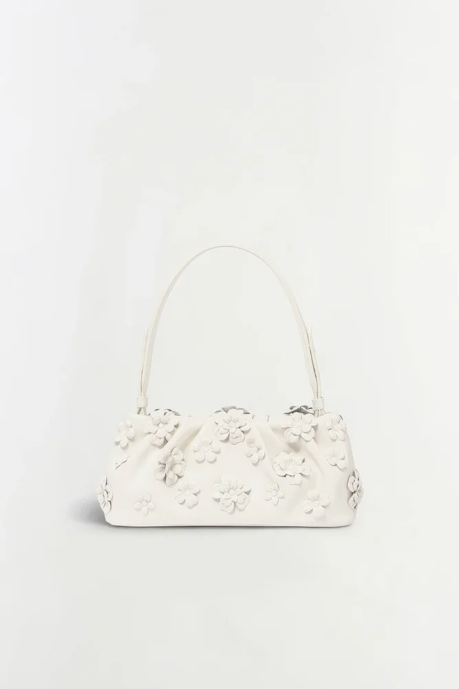 Harlow Leather Flower Shoulder Bag