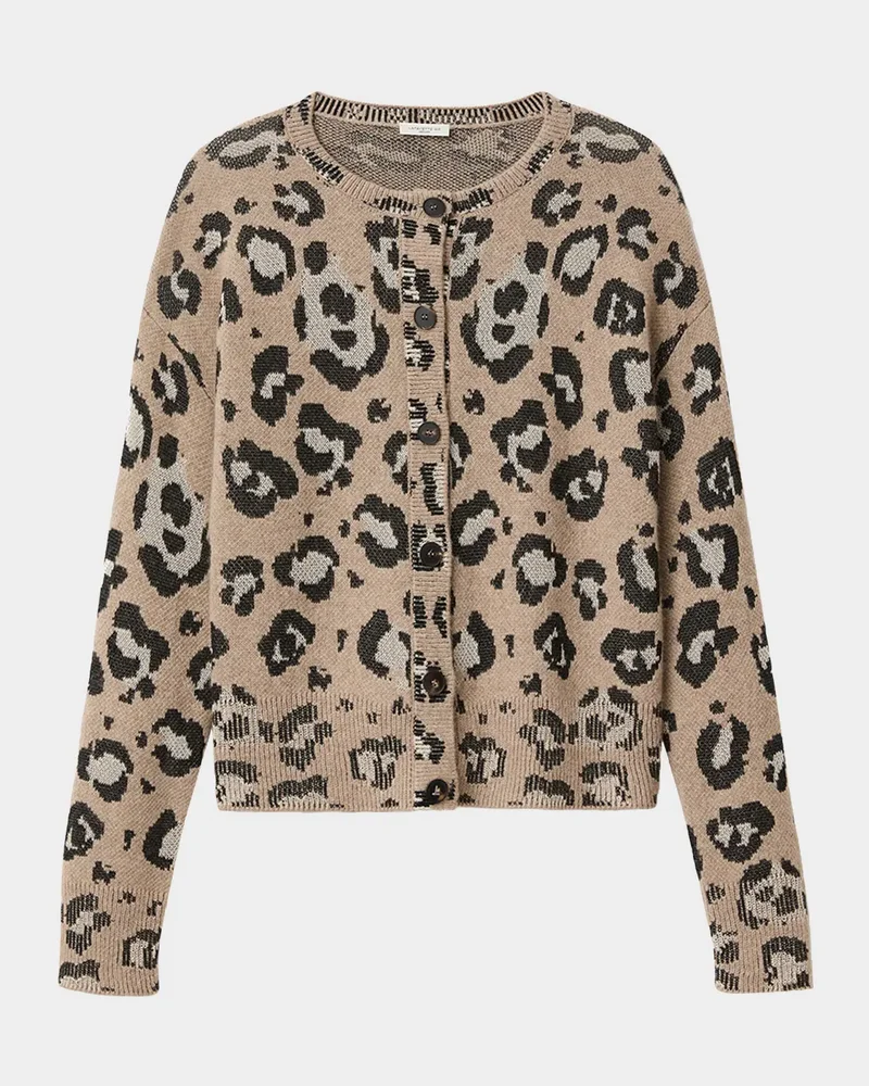 Leopard Jacquard-Knit Cardigan