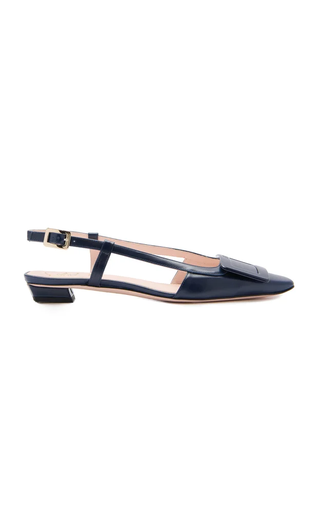 Belle Vivier Leather Slingback Flats