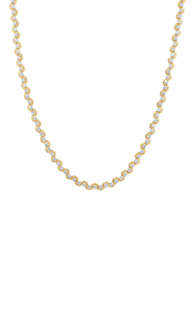 Edessa 18K Yellow Gold Diamond Tennis Necklace