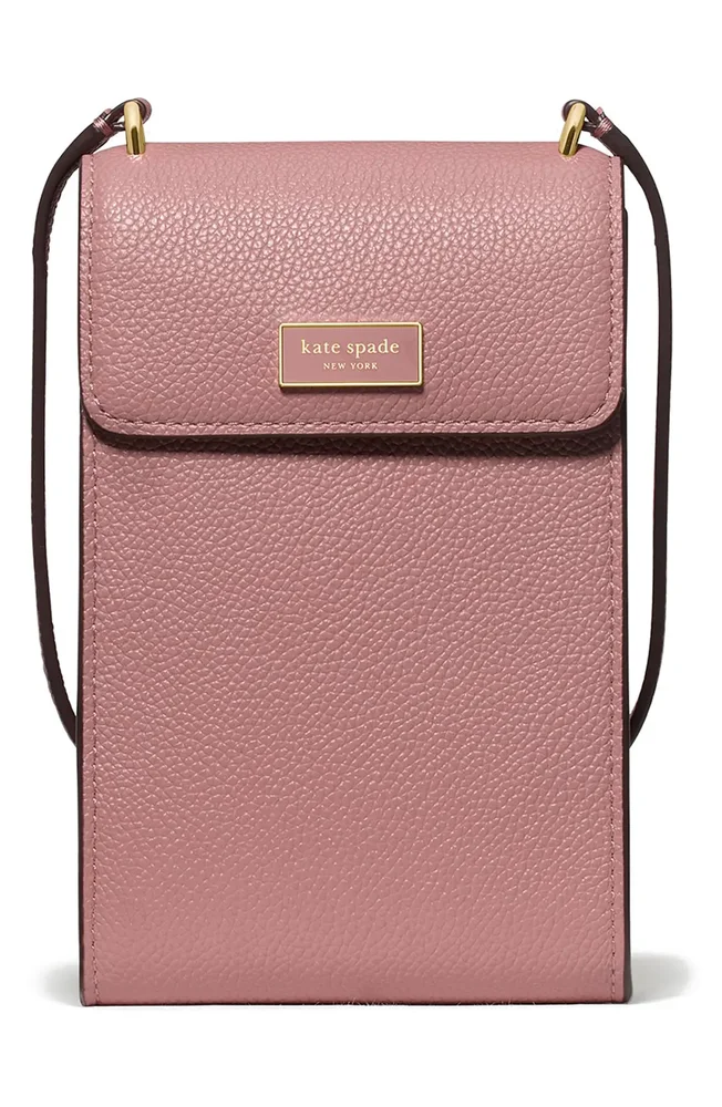Serena Pebble Leather North/South Phone Crossbody Bag