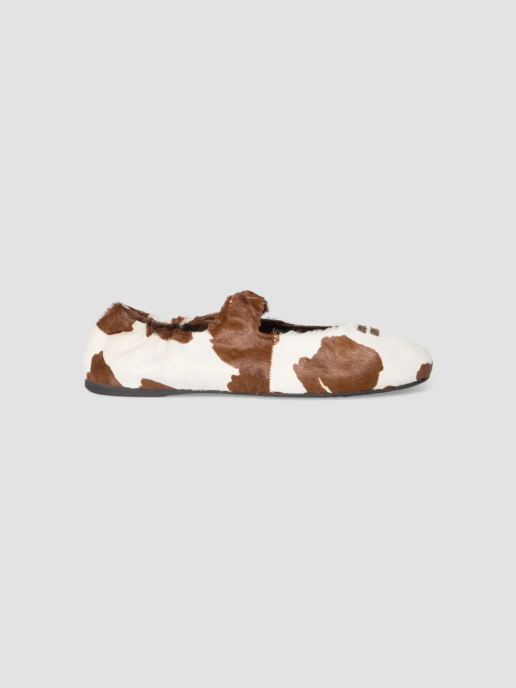 Ruches Calf Hair Ballerinas