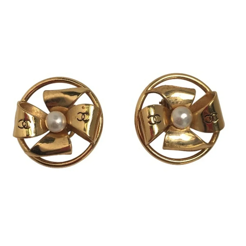 chanel Earrings Gold-Tone Metal