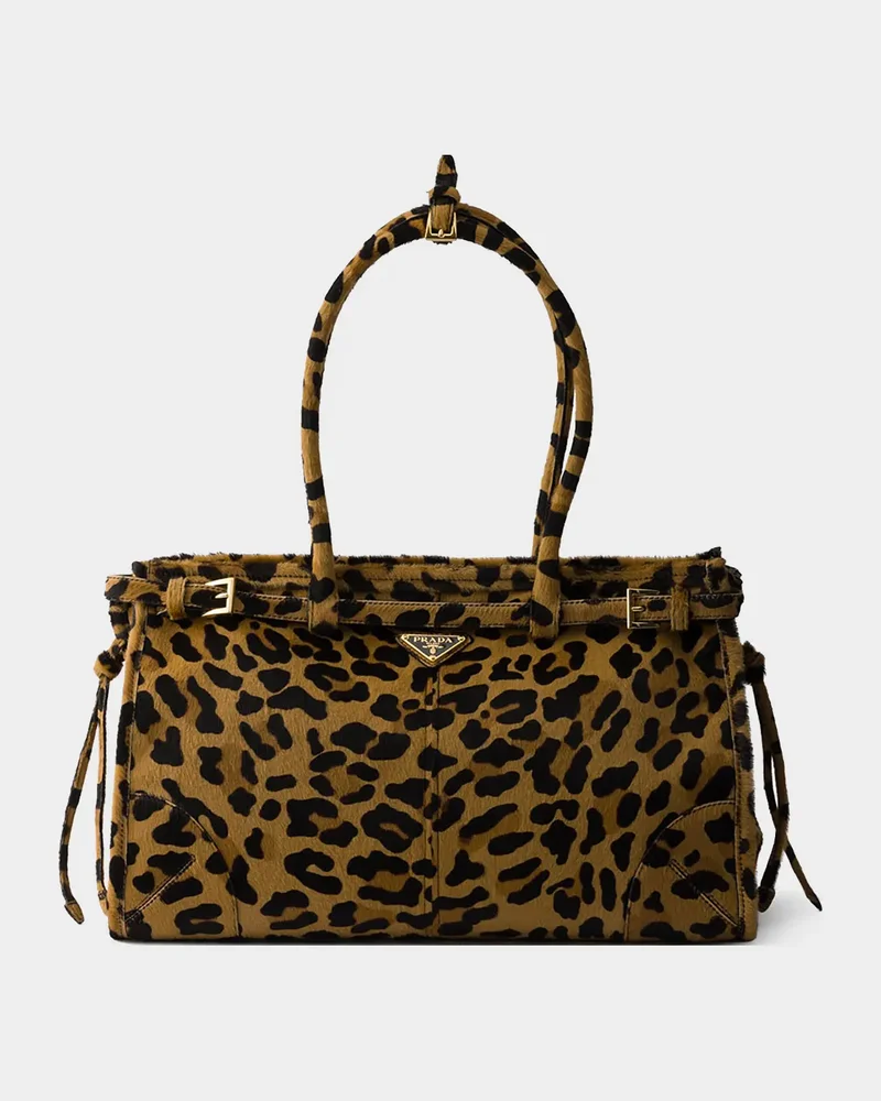 Bonnie Large Leopard-Print Pony Hair Handbag