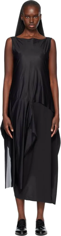 Black Mesh Midi Dress