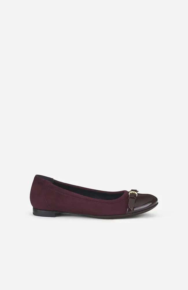 Monika Cap Toe Ballet Flat (Wine)