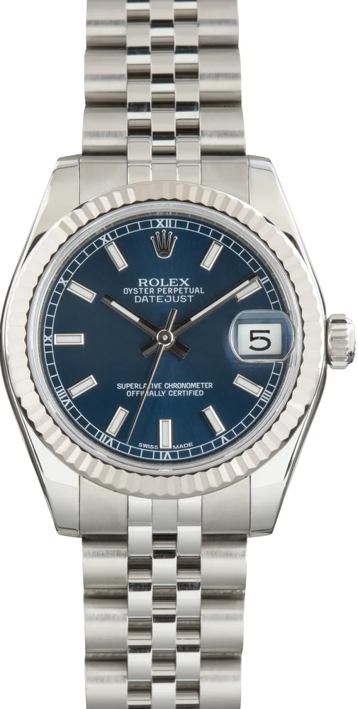Pre-Owned Rolex Datejust 31 178274 Blue Dial Stainless Steel