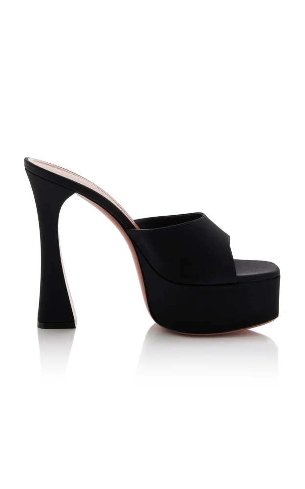 Dalida Satin Platform Mules