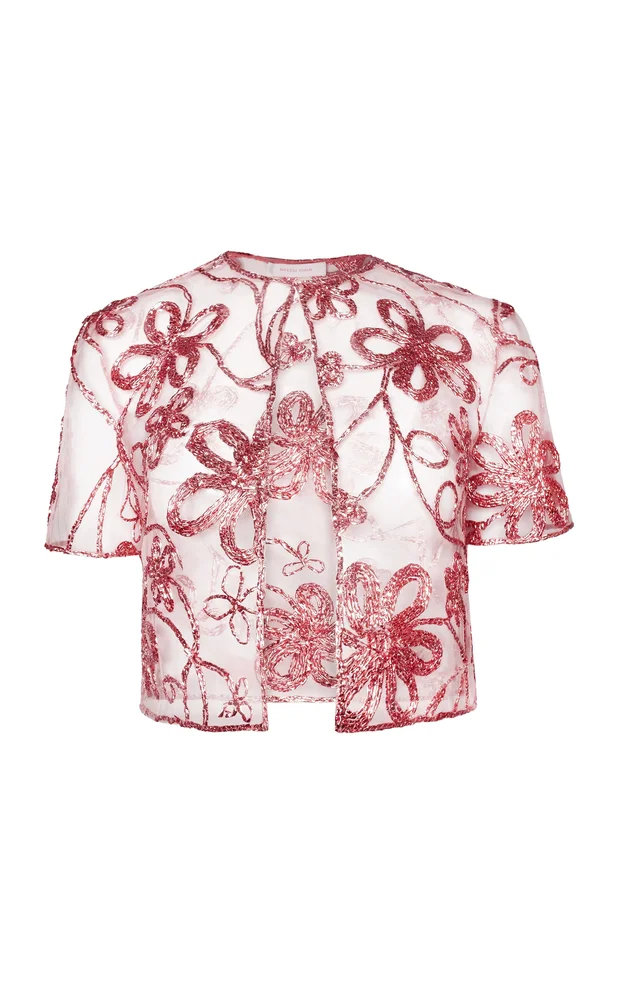Abstract Metallic Raffia Bolero