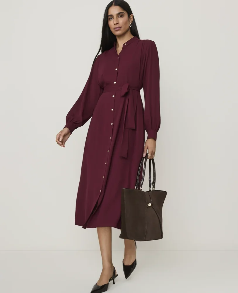 Belted Midi Shirtdress