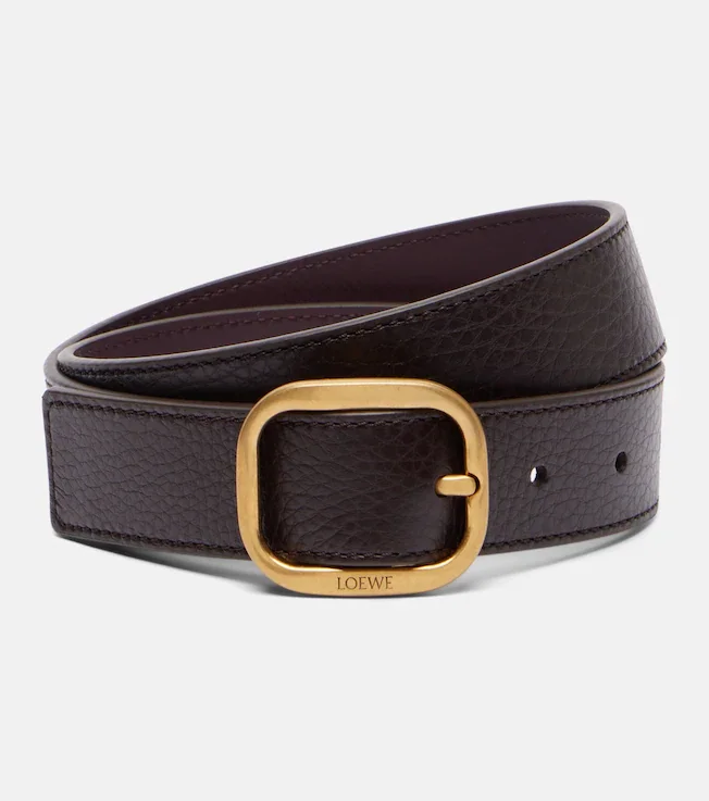 Rounded leather belt