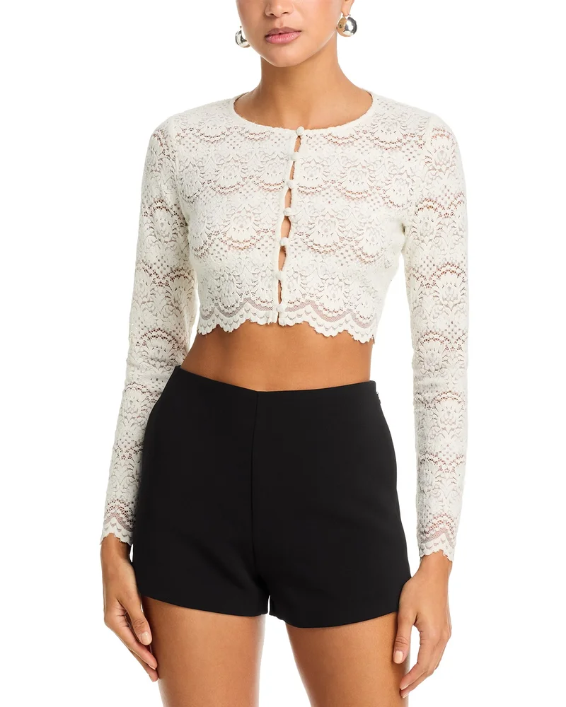 Crop Lace Cardigan Sweater