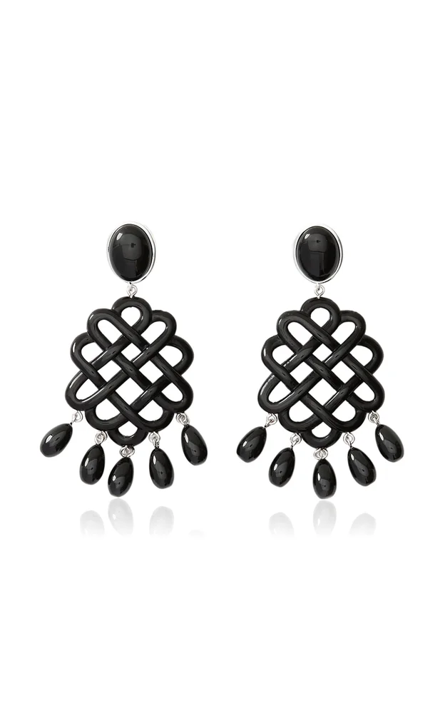 Melina Rhodium-Plated Brass Resin Earrings