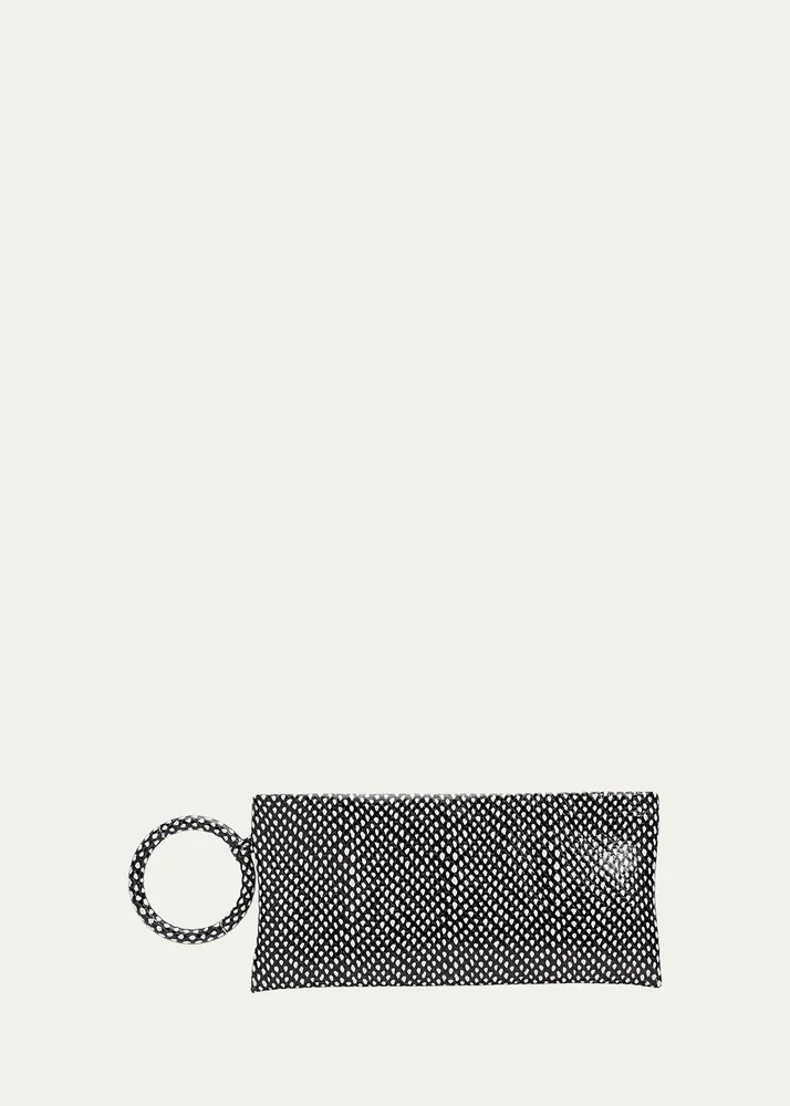 Aura Snake-Effect Leather Clutch
