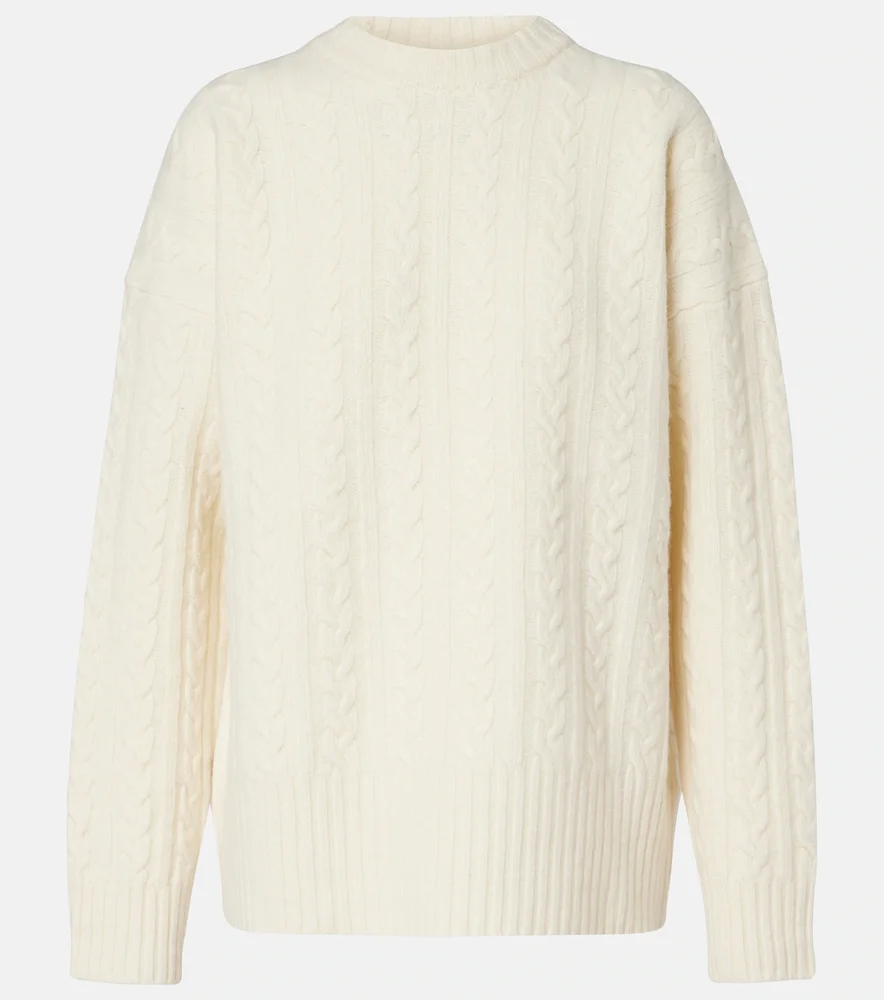 Cable-knit wool sweater