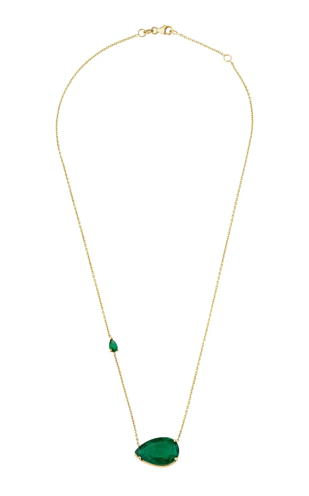18K Yellow Gold Emerald Necklace