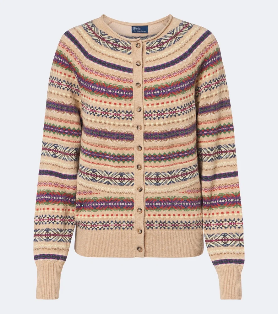Fair Isle jacquard wool-blend cardigan