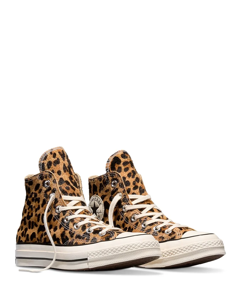 Chuck 70 Leopard Calf Hair High Top Sneakers