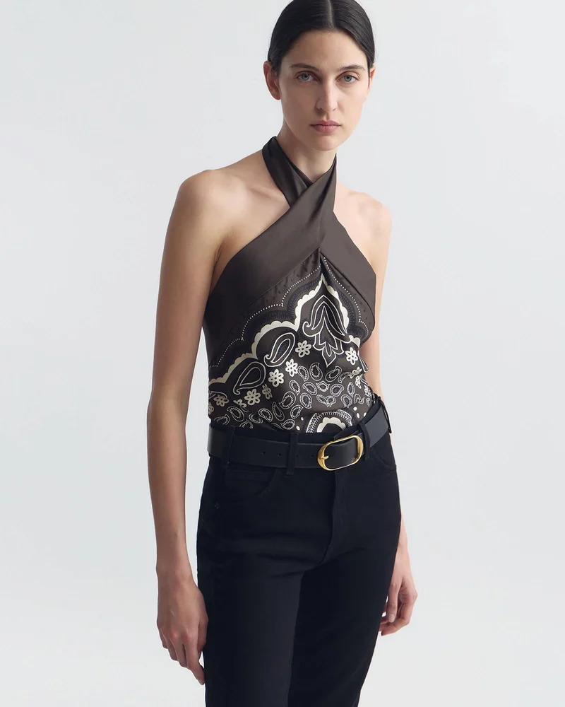 SOLAL SILK HALTERNECK TOP