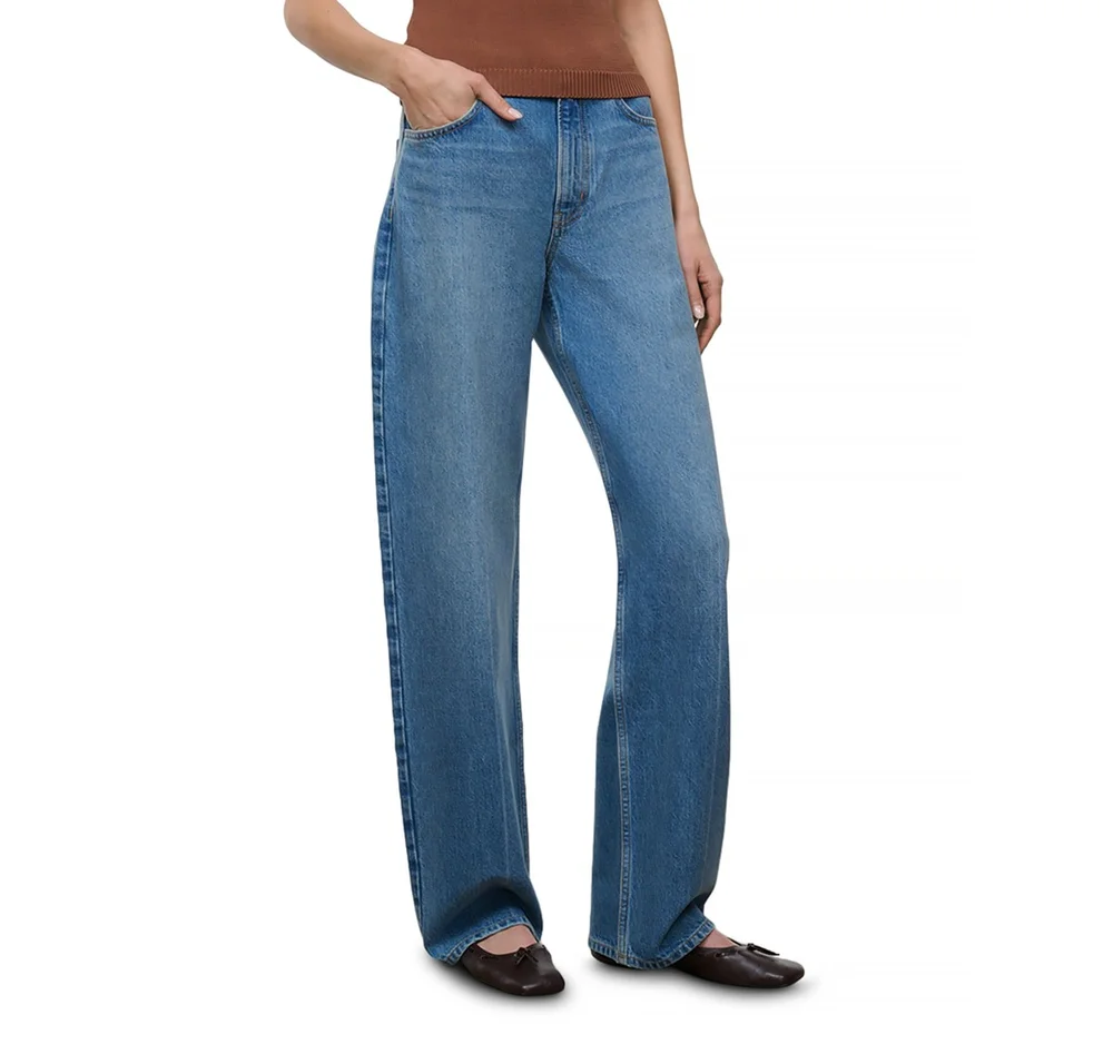 Leo High Rise Straight Jeans in Archive Crease