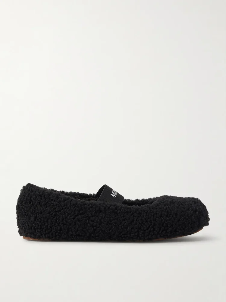 Shearling ballet flats