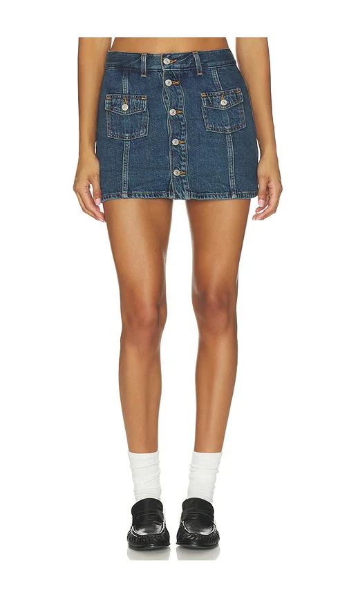 Button Front Skort