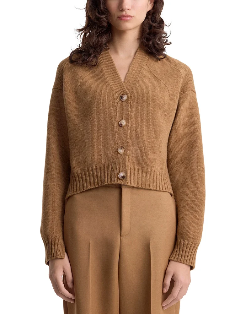 Enika Wool & Cashmere Cropped Cardigan
