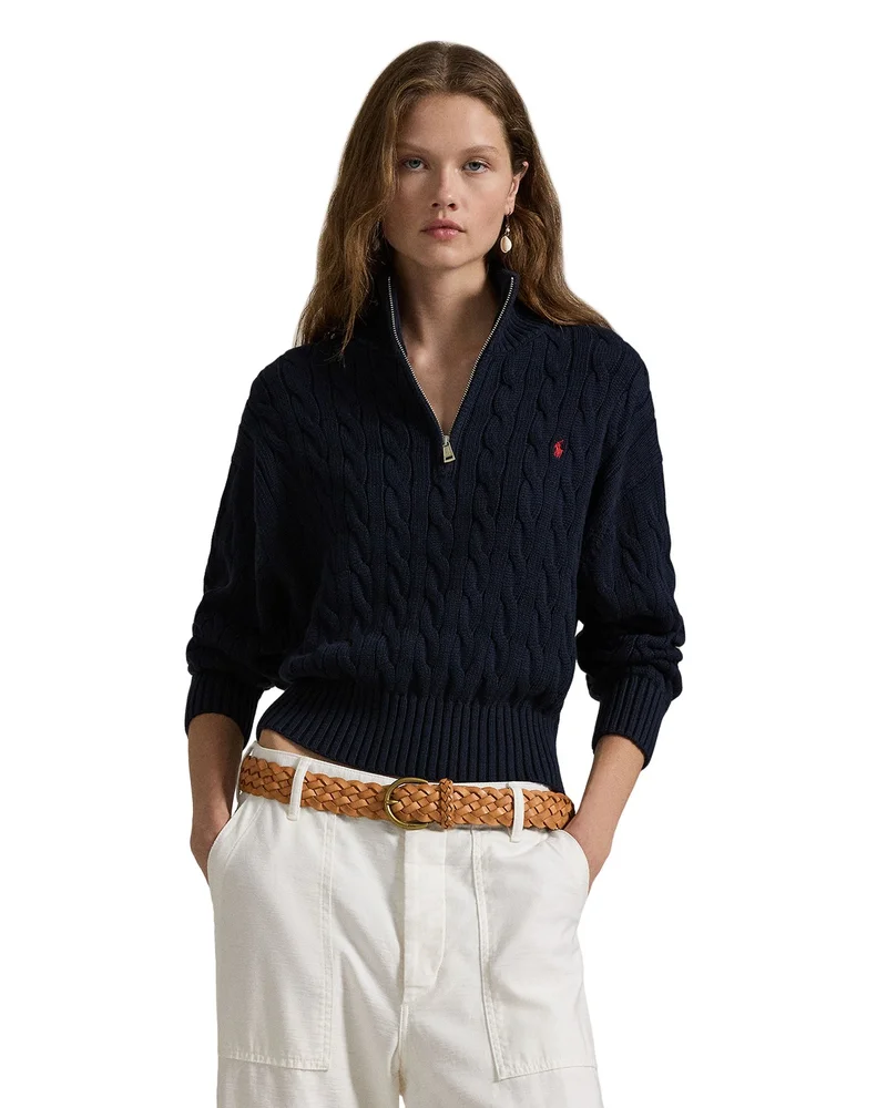 Quarter Zip Cable Knit Sweater