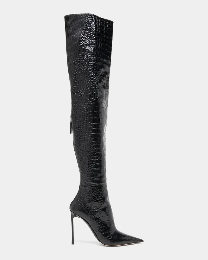 Vertigo 105MM Croc-Embossed Leather Boots