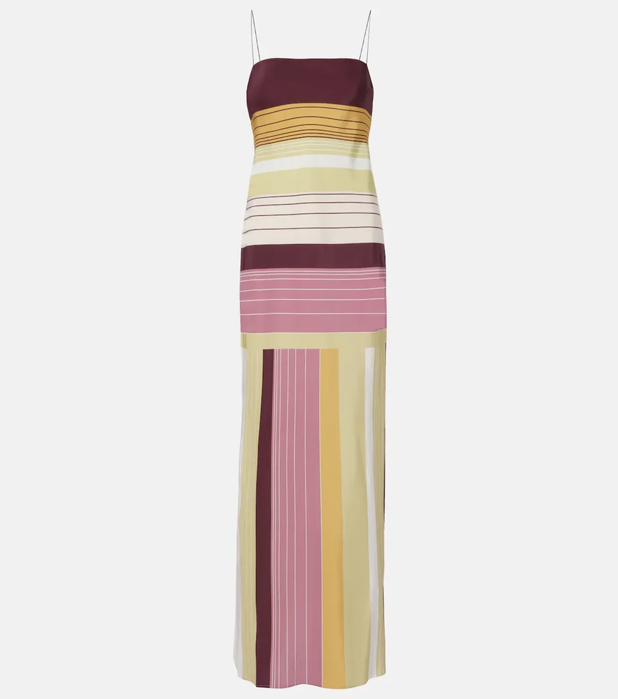 Marlice Layla Dot Brown Silk Crepe Dress