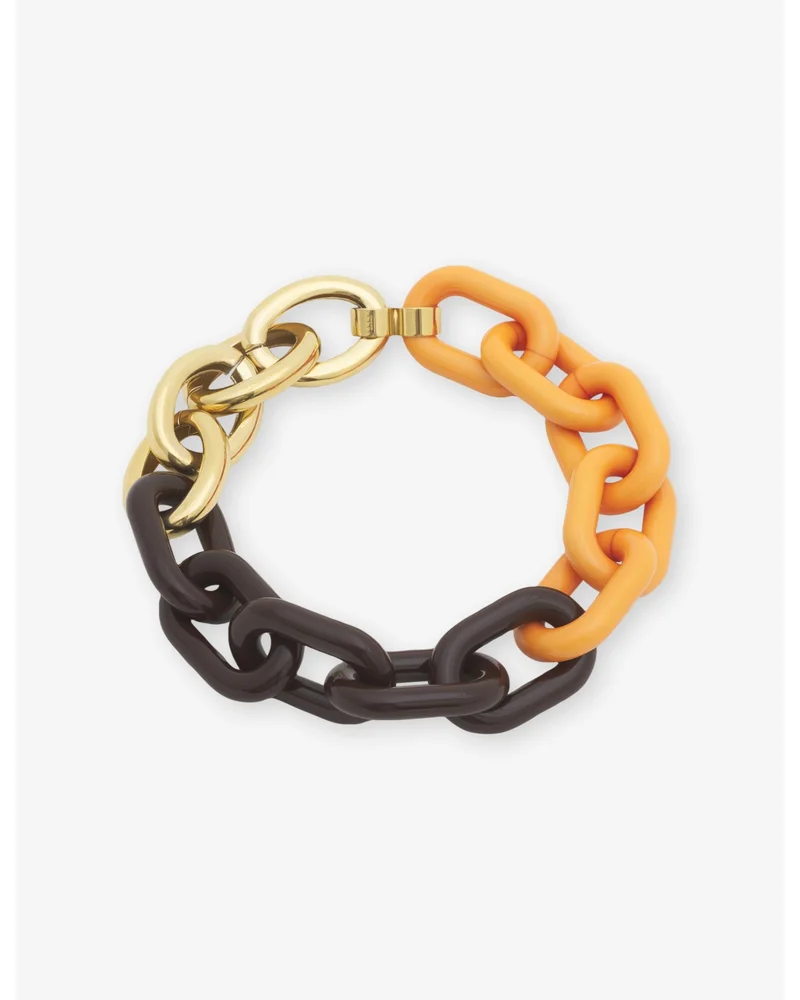Multicolour Brass and Resin Chain Necklace