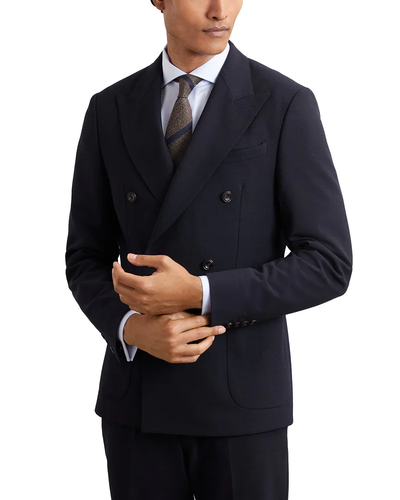 Double Breasted Wool Blend Blazer