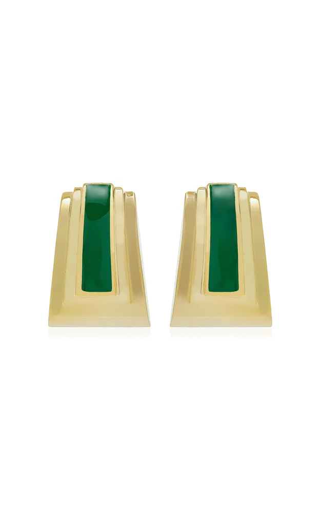 Sunset Strip Enameled 14K Gold Vermeil Earrings